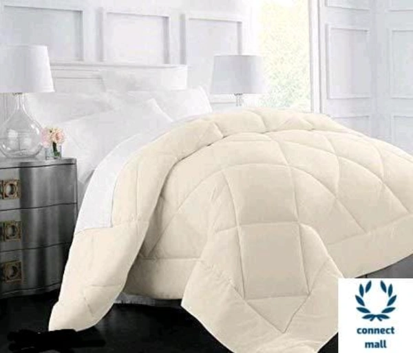 Elegant 200 GSM Microfibre Comforter Double Bed for Winter | Luxurious Quilt Blanket Double Bed | Soft Microfiber Qulits AC Comforters | Size 100X90 Inche Cream - Free Size, Cream, Cotton, Pack of1